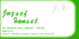 jozsef hansel business card
